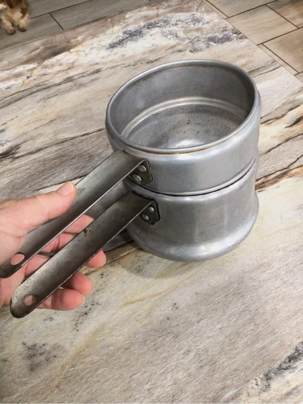 Vintage Sears Best Maid of Honor Heavy Aluminum Double Boiler 1.5 Qt No Lid